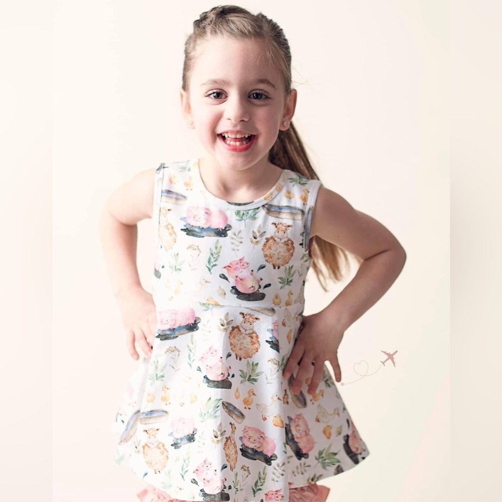NEW Adorable Farm Animal Peplum Top- Size 4